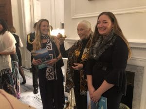 WDC's Philippa Brakes and Gemma McGrath talk with Jane Goodall about our campaign to save New Zealand dolphins