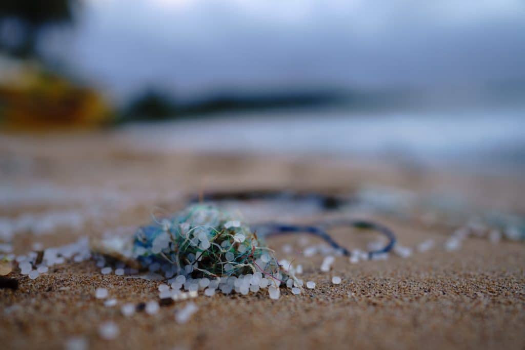 microplastics on beach