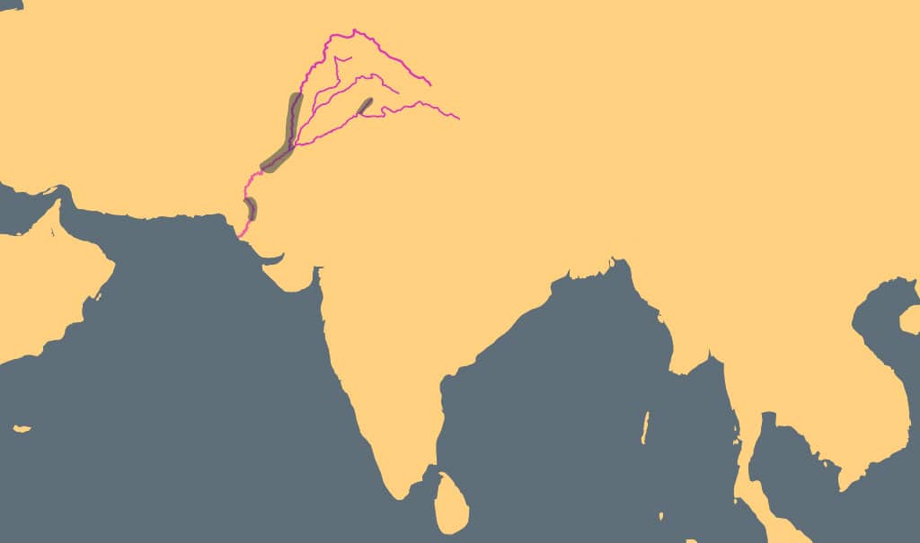 Indus river dolphin distribution map