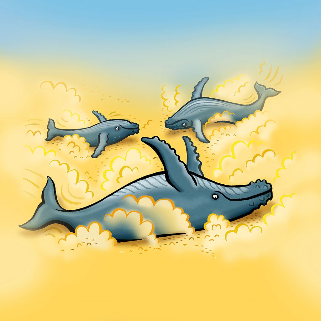 Humpback whale spa cartoon