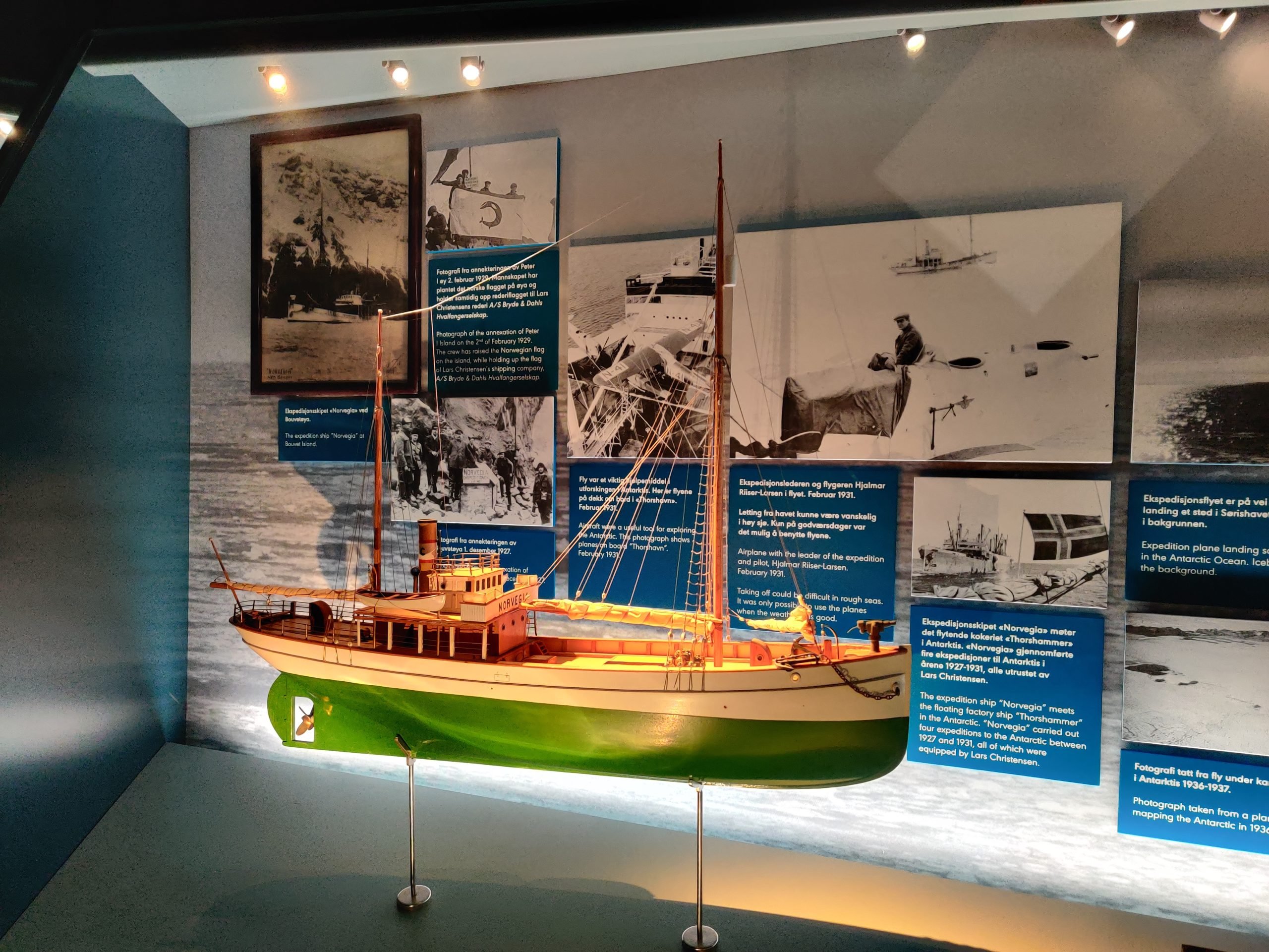 Whaling vessel model in Sandefjord whaling museum